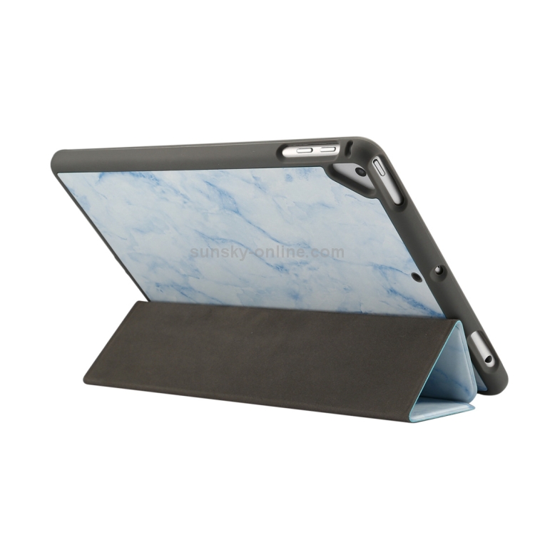 Marble Texture Pattern Horizontal Flip Case for iPad 9.7 (2018) , with Three-folding Holder & Pen Slots(Blue) Marble Texture Pattern Horizontal Flip Case for iPad 9.7 (2018) , with Three-folding Holder & Pen Slots(Blue)