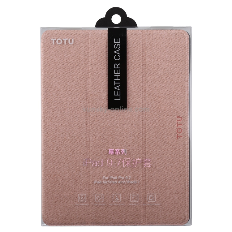 TOTUDESIGN Curtain Series Horizontal Flip Leather Case for iPad Pro 9.7 inch, With Holder & Pen Slot(Rose Gold) TOTUDESIGN Curtain Series Horizontal Flip Leather Case for iPad Pro 9.7 inch, With Holder & Pen Slot(Rose Gold)