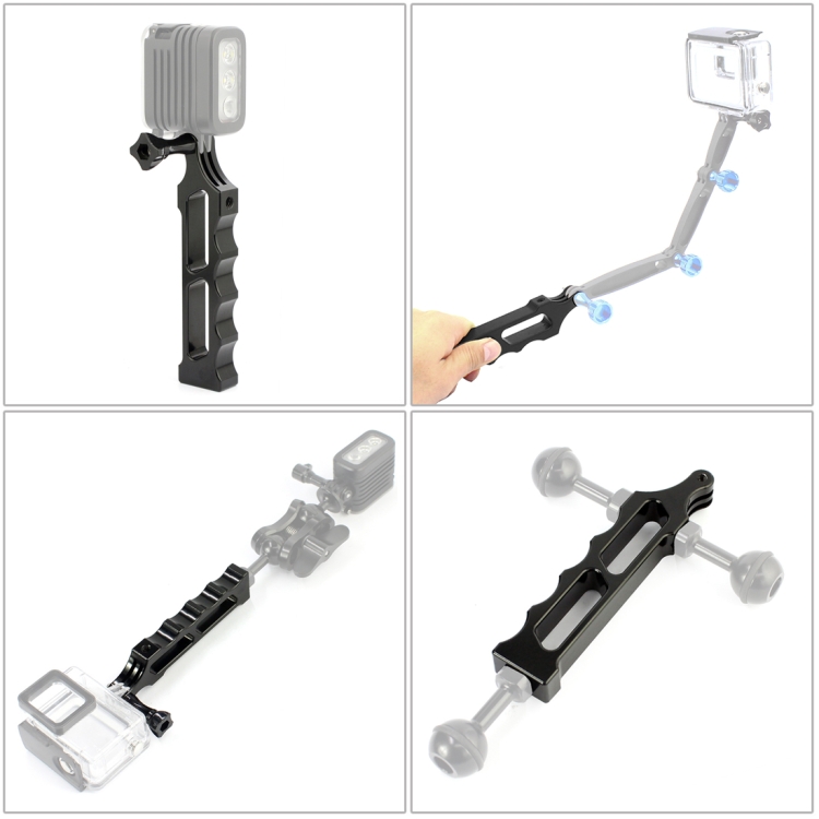 Black Camera Accessories Aluminum Alloy Tactical Hand Holder Grip for DJI New Action Camera Support GoPro New Hero /HERO7 /6/5 /5 Session /4 Session /4/3+ /3/2 /1 Xiaoyi and Other Action Cameras