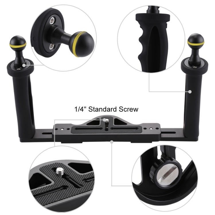 SUNSKY PULUZ Dual Handle Aluminium Tray Stabilizer for Underwater