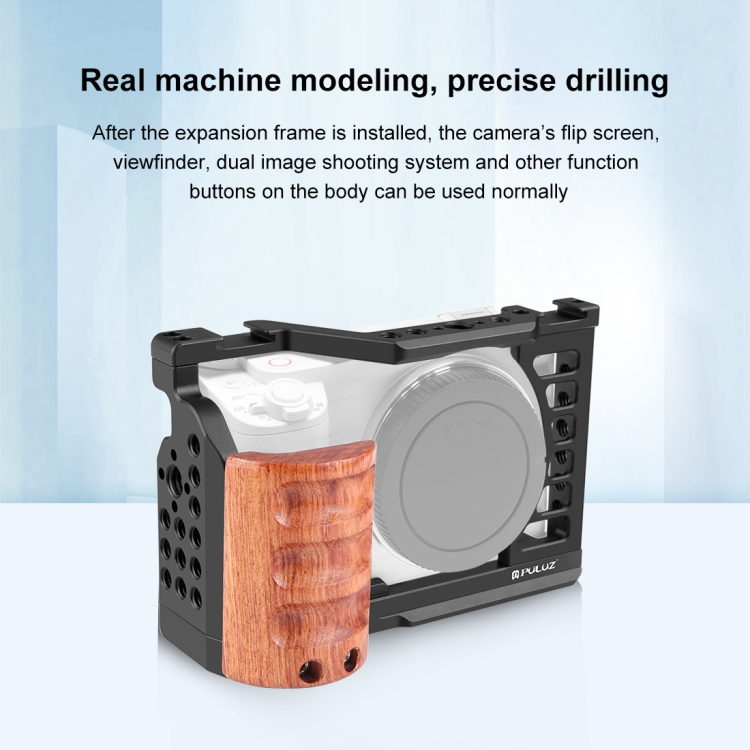 ソニー ZV-E1 PULUZ 木製ハンドル金属カメラケージスタビライザーリグ