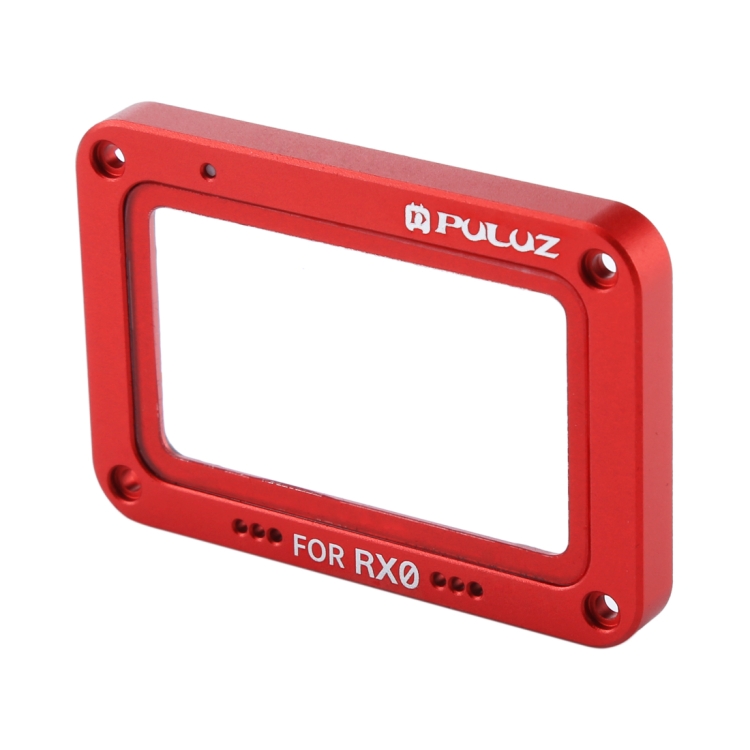 PULUZ Aleación de aluminio Llama + Protector de lentes de vidrio templado para Sony RX0 / RX0 II, con tornillos y destornilladores (rojo) - 1