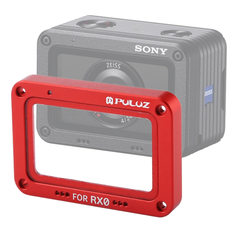 PULUZ Aleación de aluminio Llama + Protector de lentes de vidrio templado para Sony RX0 / RX0 II, con tornillos y destornilladores (rojo) - 6