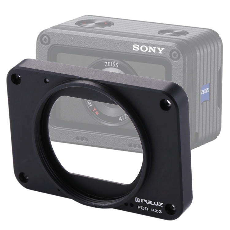 Panel frontal de aleación de aluminio PULUZ + Lente de filtro UV de 37 mm + Sombrilla de lente para Sony RX0 / RX0 II, con tornillos y destornilladores (negro) - 7