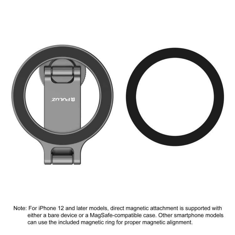 PULUZ Foldable MagSafe Magnet Cold Shoe On-Camera Phone Mount (Grey)