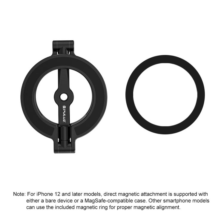 PULUZ MagSafe Dual-Head Magnetic Folding Phone Holder Bracket (Black)