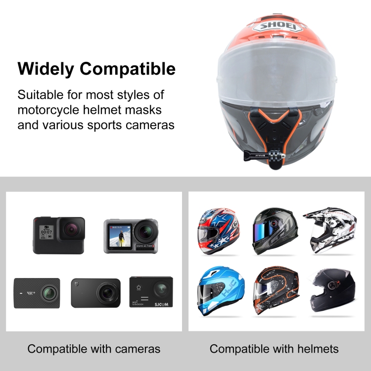 Kit de support de menton pour casque de moto compatible avec GoPro