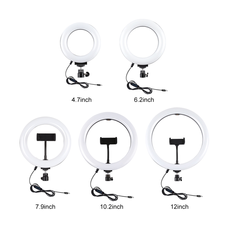 Aro de Luz LED para Selfie 6.3, 3 Modos 10 Brillos, Soporte para