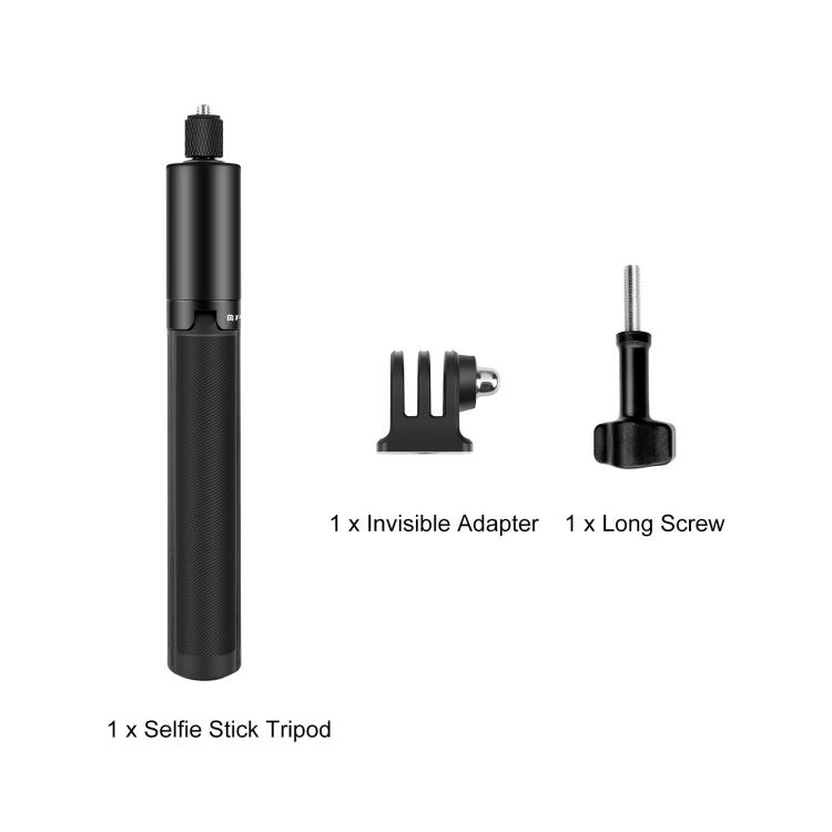 PULUZ 1.22m Retractable Invisible Selfie Stick with Tripod For Insta360 X4 / X3 (Black)