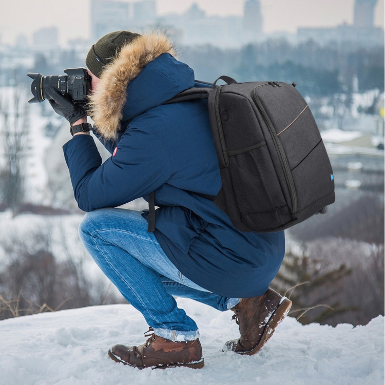 PULUZ Outdoor Portable Waterproof Scratch-proof Dual Shoulders Backpack Handheld PTZ Stabilizer Camera Bag with Rain Cover for Digital Camera, DJI Ronin-SC / Ronin-S(Black) - 7