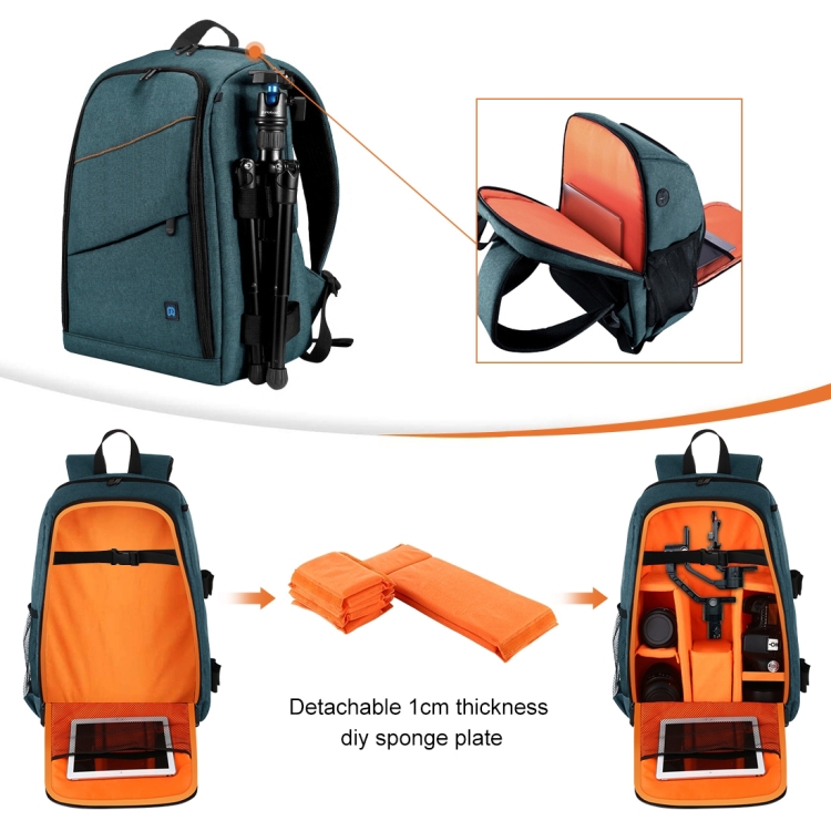 PULUZ Outdoor Portable étanche anti-rayures double épaule sac à dos  portable PTZ stabilisateur caméra sac avec housse de pluie pour appareil  photo numérique, DJI Ronin-SC / Ronin-S (Bleu)