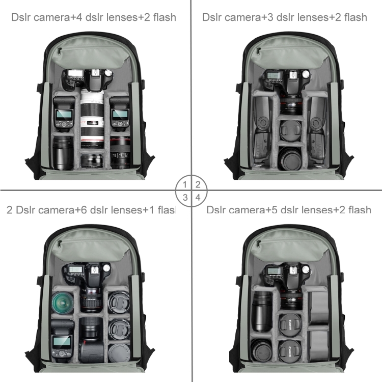 [RUS Warehouse] PULUZ Outdoor Portable Waterproof Scratch-proof Dual Shoulders Backpack Handheld PTZ Stabilizer Camera Bag with Rain Cover for Digital Camera, DJI Ronin-SC / Ronin-S - 1