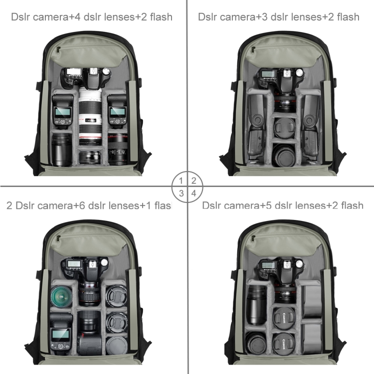 PULUZ Outdoor Portable Waterproof Scratch-proof Dual Shoulders Backpack Handheld PTZ Stabilizer Camera Bag with Rain Cover for Digital Camera, DJI Ronin-SC / Ronin-S (Black) - 1