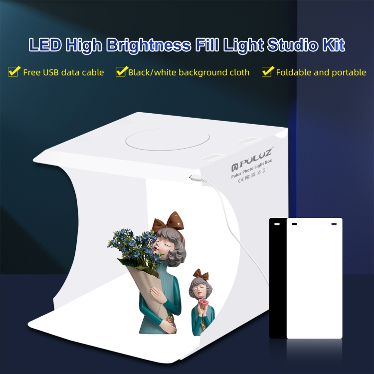 Estudio Fotografico portátil plegable 22 cms con iluminación Led - Puluz