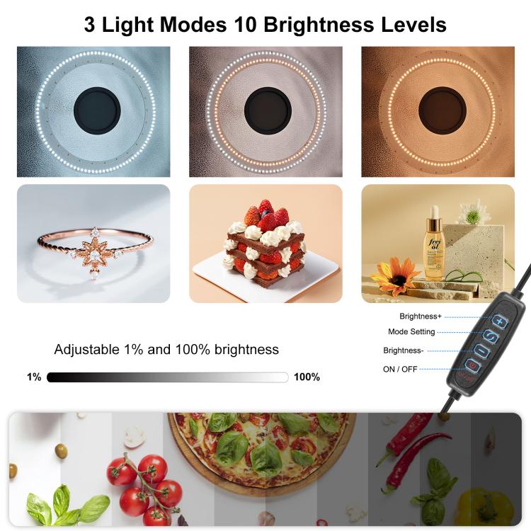 PULUZ Anillo de luz portátil plegable de 50 cm PD30W Caja de tienda de campaña para fotografía de estudio con iluminación fotográfica tipo C de carga rápida con 6 fondos de doble cara, tamaño: 50 cm x 50 cm x 50 cm (enchufe de EE. UU.) - 3