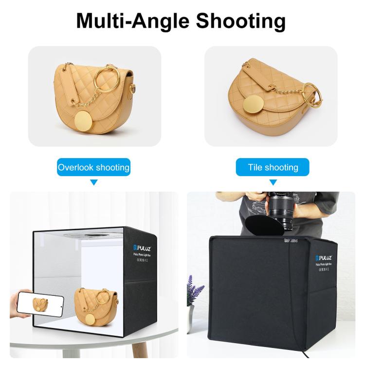 PULUZ Anillo de luz portátil plegable de 50 cm PD30W Caja de tienda de campaña para fotografía de estudio con iluminación fotográfica tipo C de carga rápida con 6 fondos de doble cara, tamaño: 50 cm x 50 cm x 50 cm (enchufe de EE. UU.) - 6
