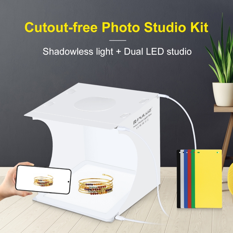 PULUZ Mini LED Photography Shadowless Light Lamp Panel Pad + Studio Shooting Tent Box, Acrylic Material, 20cm x 20cm Effective Area - 1