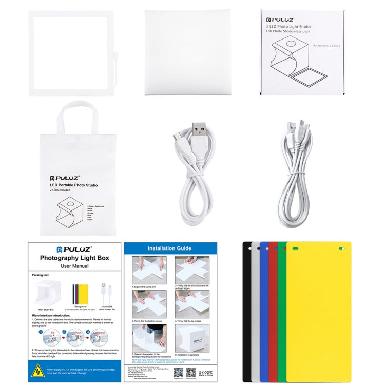 PULUZ Mini LED Photography Shadowless Light Lamp Panel Pad + Studio Shooting Tent Box, Acrylic Material, 20cm x 20cm Effective Area - 19