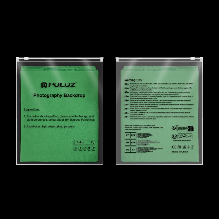 PULUZ 2m x 2m Photography Background Thickness Photo Studio Background Cloth Backdrop(Green)