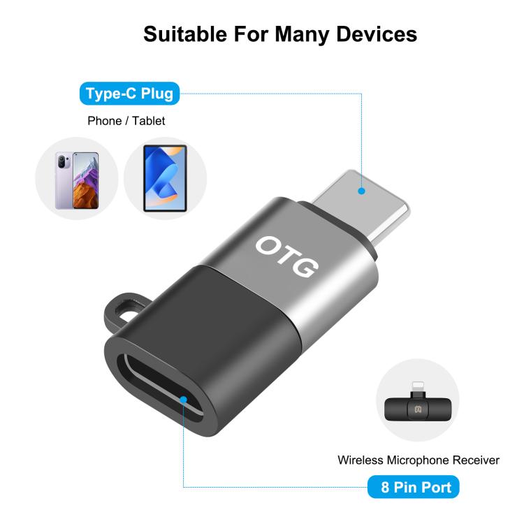 PULUZ 8 Pin to USB-C / Type-C OTG Adapter (Black) PULUZ 8 Pin to USB-C / Type-C OTG Adapter (Black)