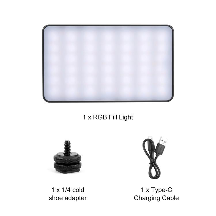 PULUZ Pocket 140 LEDs RGB Full Color Beauty Fill Light Handheld Photography LED Light (Black)