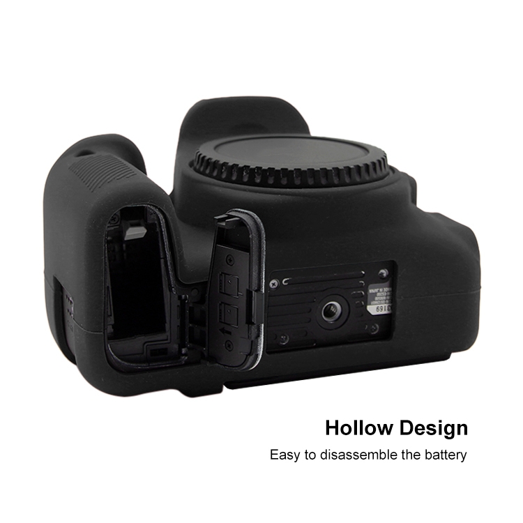 PULUZ Soft Silicone Protective Case for Canon EOS 77D(Black)