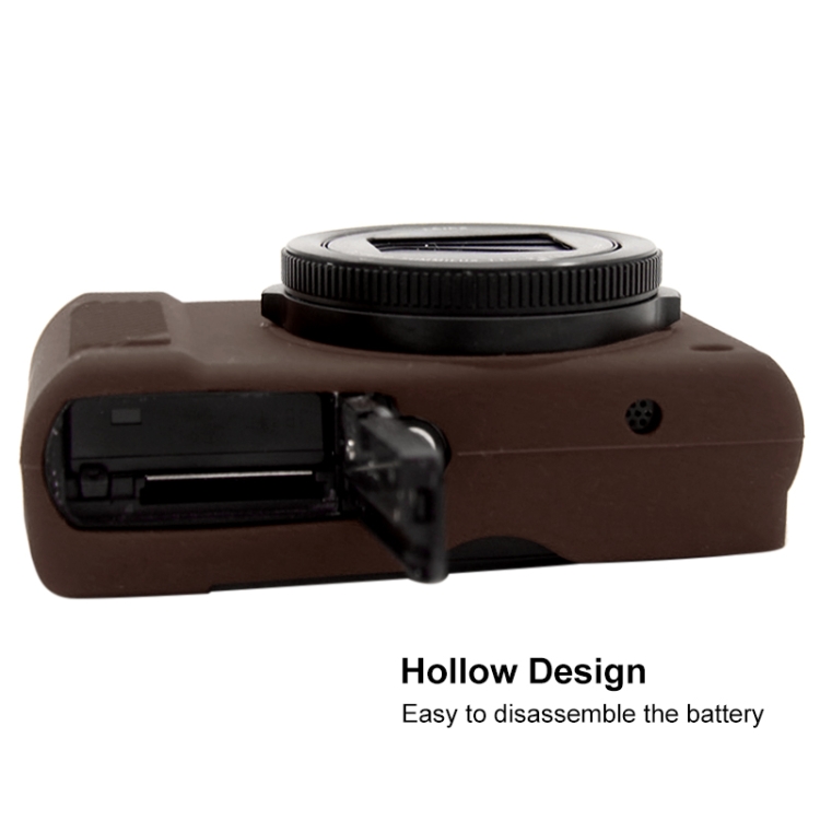 PULUZ Soft Silicone Protective Case for Panasonic Lumix  LX10(Coffee)