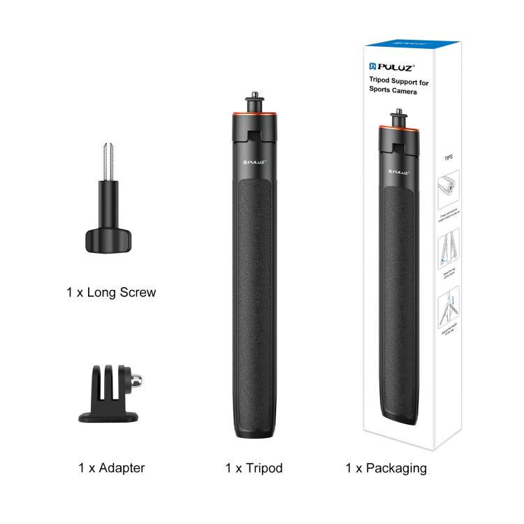 PULUZ 1.4m Action Camera Selfie Stick Tripod Vlog Live Streaming Holder (Black)