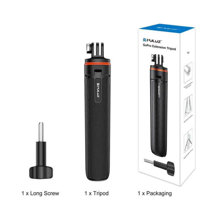 [US Warehouse] PULUZ Action Camera Extension Tripod Selfie Stick Stand for GoPro