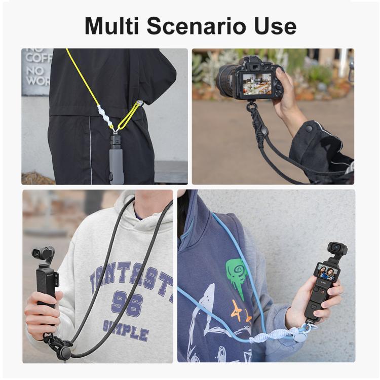 PULUZ Sports Camera Lanyard Long Adjustable Anti-lost Rope for DJI OSMO Pocket 3 / Insta360 X5 (Blue)