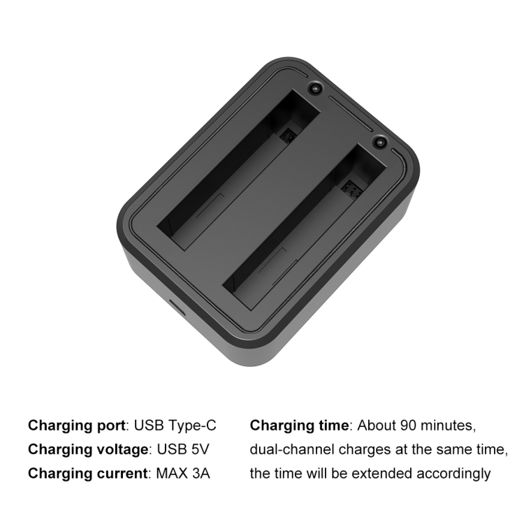Pour Insta360 X3 PULUZ Chargeur de batteries double USB avec voyant lumineux