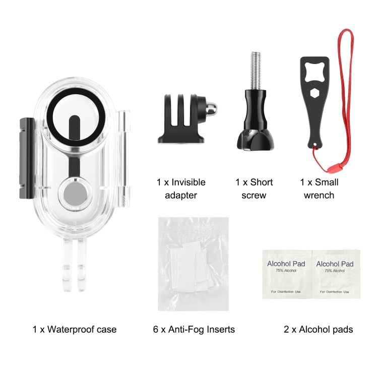 For Insta360 GO 3 / GO 3S PULUZ 40m Underwater Waterproof Housing Case with Base Adapter & Screw (Transparent)