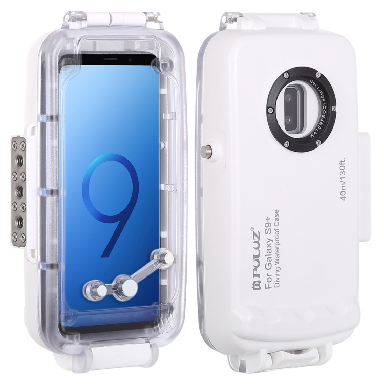 PULUZ 40m/130ft Waterproof Diving Case for Galaxy S9+, Photo Video Taking Underwater Housing Cover, Only Support Android 8.0.0 or below(White) PULUZ 40m/130ft Waterproof Diving Case for Galaxy S9+, Photo Video Taking Underwater Housing Cover, Only Support Android 8.0.0 or below(White)