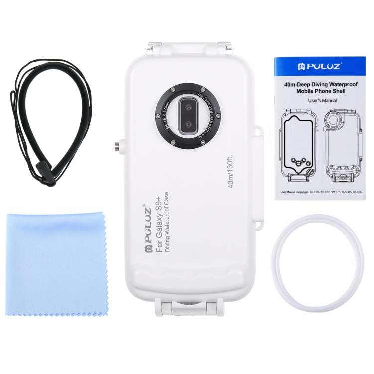 PULUZ 40m/130ft Waterproof Diving Case for Galaxy S9+, Photo Video Taking Underwater Housing Cover, Only Support Android 8.0.0 or below(White) PULUZ 40m/130ft Waterproof Diving Case for Galaxy S9+, Photo Video Taking Underwater Housing Cover, Only Support Android 8.0.0 or below(White)