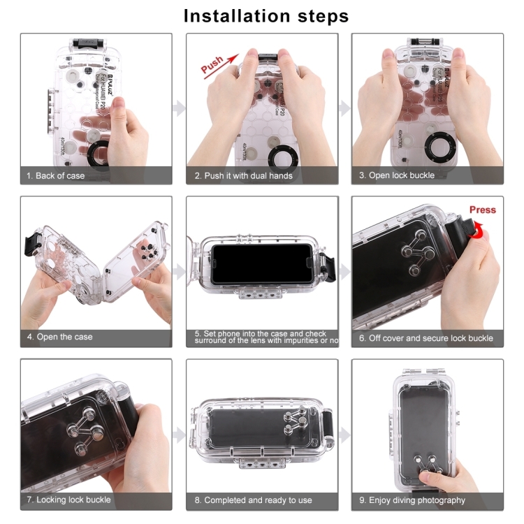 PULUZ 40m/130ft Waterproof Diving Case for Galaxy S9+, Photo Video Taking Underwater Housing Cover, Only Support Android 8.0.0 or below(White) PULUZ 40m/130ft Waterproof Diving Case for Galaxy S9+, Photo Video Taking Underwater Housing Cover, Only Support Android 8.0.0 or below(White)