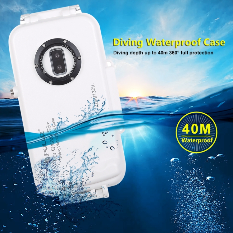 PULUZ 40m/130ft Waterproof Diving Case for Galaxy S9+, Photo Video Taking Underwater Housing Cover, Only Support Android 8.0.0 or below(White) PULUZ 40m/130ft Waterproof Diving Case for Galaxy S9+, Photo Video Taking Underwater Housing Cover, Only Support Android 8.0.0 or below(White)