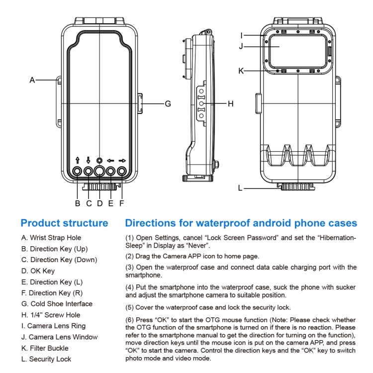 PULUZ 45m/147ft Waterproof Diving Case Photo Video Taking Underwater Housing Cover for Galaxy, Huawei, Xiaomi, Google Android Smartphones with OTG Function(White) PULUZ 45m/147ft Waterproof Diving Case Photo Video Taking Underwater Housing Cover for Galaxy, Huawei, Xiaomi, Google Android Smartphones with OTG Function(White)