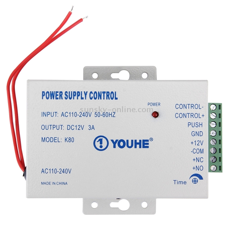 Fuente de alimentación de control de entrada de puerta para cerraduras eléctricas de 0 a 30 segundos (YH-K80) (Plata) - 1