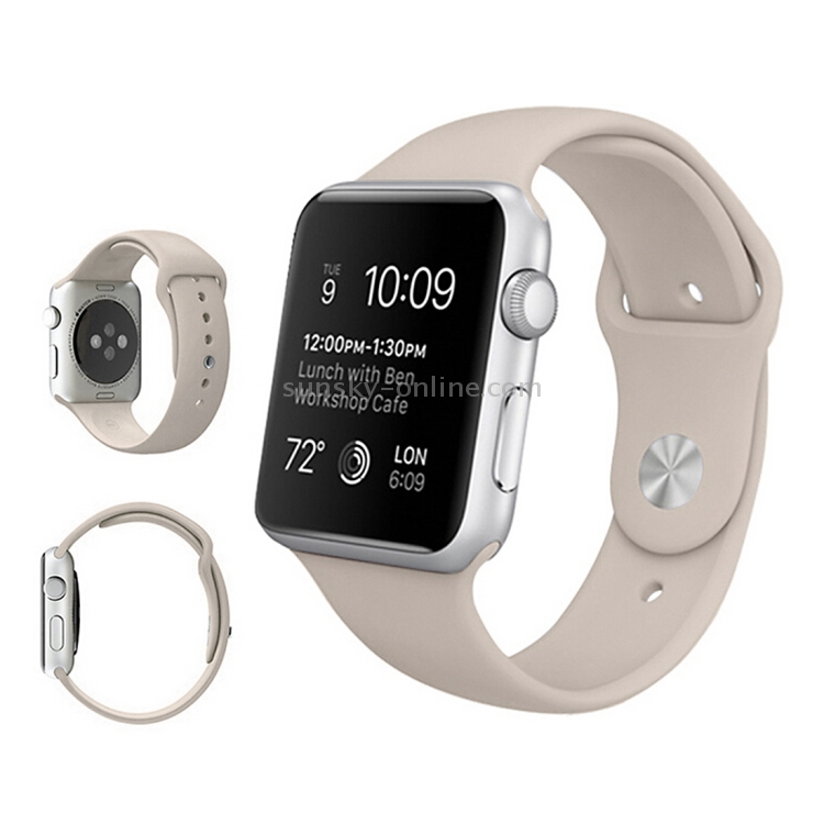 For Apple Watch Series 7 45mm / 6 \u0026 SE \u0026 5 \u0026 4 44mm / 3 \u0026 2 \u0026 1 42mm  High-performance Ordinary \u0026 Longer Rubber Sport Watch Band with  Pin-and-tuck Closure
