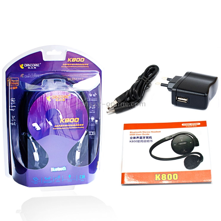 ORICORE K800 4 in 1 Stereo Wireless Headset with Bluetooth / FM / MP3 Player / Voice Recording Functions(Black) ORICORE K800 4 in 1 Stereo Wireless Headset with Bluetooth / FM / MP3 Player / Voice Recording Functions(Black)