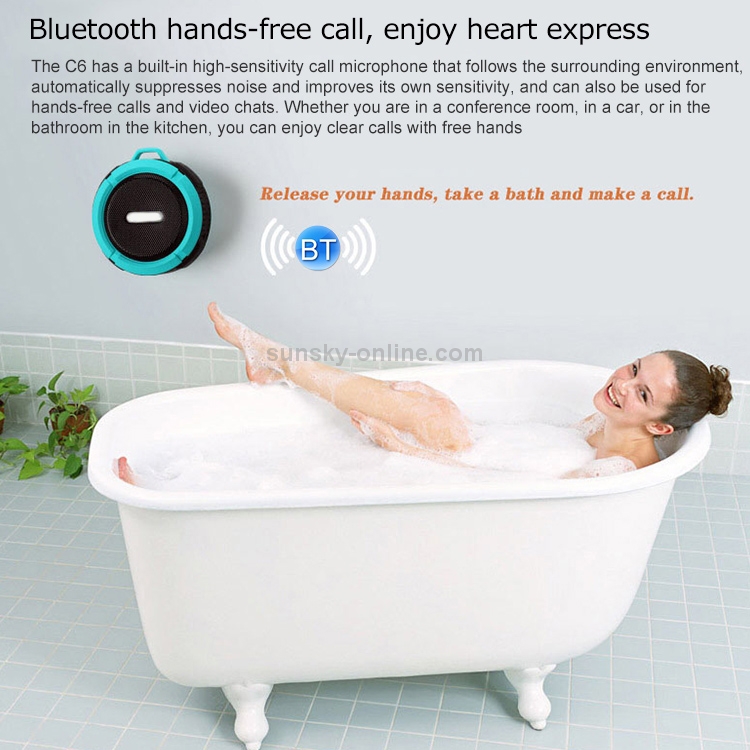 C6 Outdoor Waterproof Bluetooth Speaker with Suction, Support Hands-free Calling(Orange)
