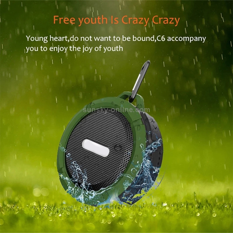 C6 Outdoor Waterproof Bluetooth Speaker with Suction, Support Hands-free Calling(Orange)