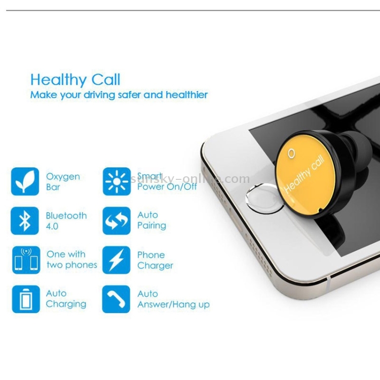 Ditter R3 Healthy Call Bluetooth 4.0 Headset for iPhone / Samsung / HTC / Huawei, with Oxygen Bar + Auto USB + Fast Charging(Black) Ditter R3 Healthy Call Bluetooth 4.0 Headset for iPhone / Samsung / HTC / Huawei, with Oxygen Bar + Auto USB + Fast Charging(Black)