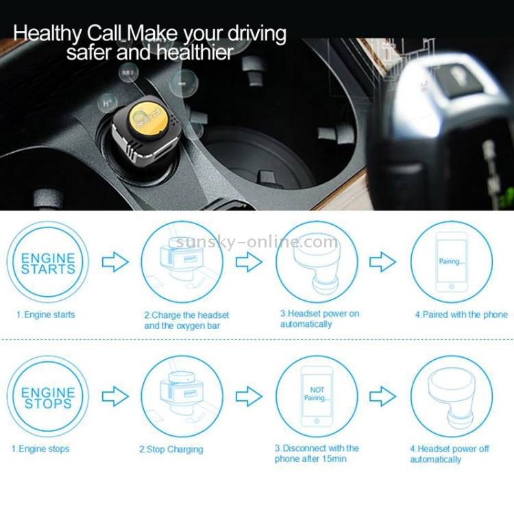 Ditter R3 Healthy Call Bluetooth 4.0 Headset for iPhone / Samsung / HTC / Huawei, with Oxygen Bar + Auto USB + Fast Charging(Black) Ditter R3 Healthy Call Bluetooth 4.0 Headset for iPhone / Samsung / HTC / Huawei, with Oxygen Bar + Auto USB + Fast Charging(Black)