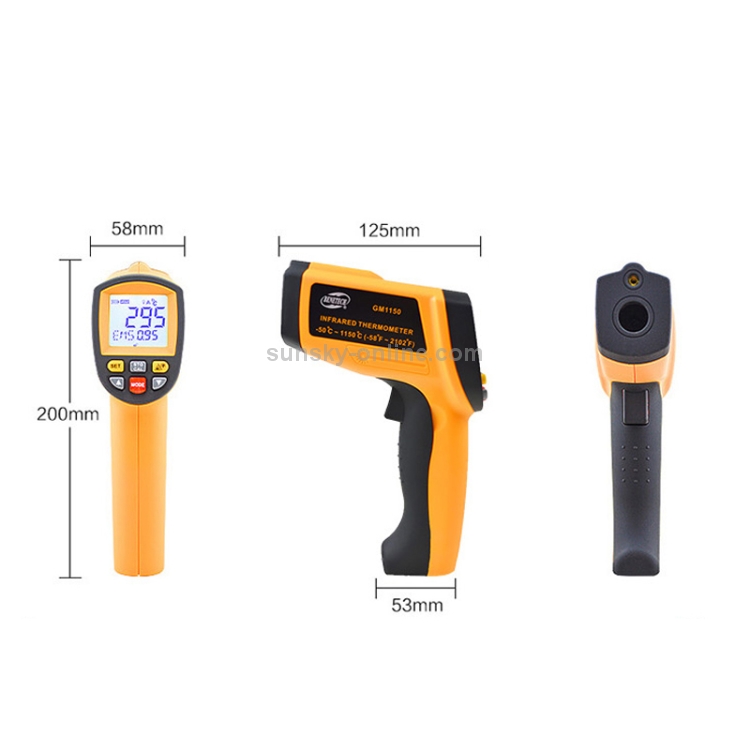 Infrared Thermometer, Temperature Range 50 900 Degrees Celsius(Yellow)