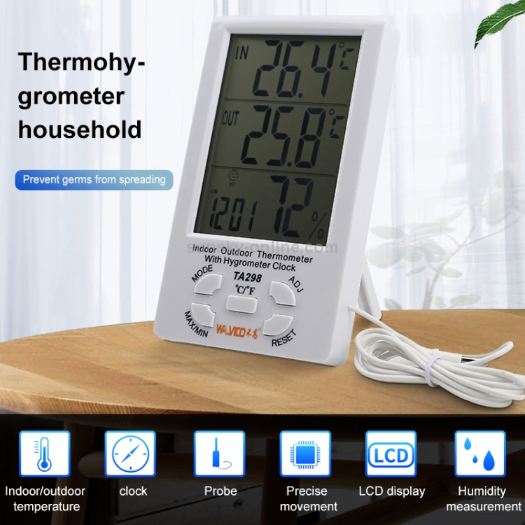 TA298 Digital Temperature Meter Hygrometer Humidity Alarm Clock