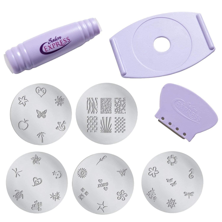 DIY Design Kit Professional Nail Art Stamp Stamping Polish Nail Decoration(Purple) - 1