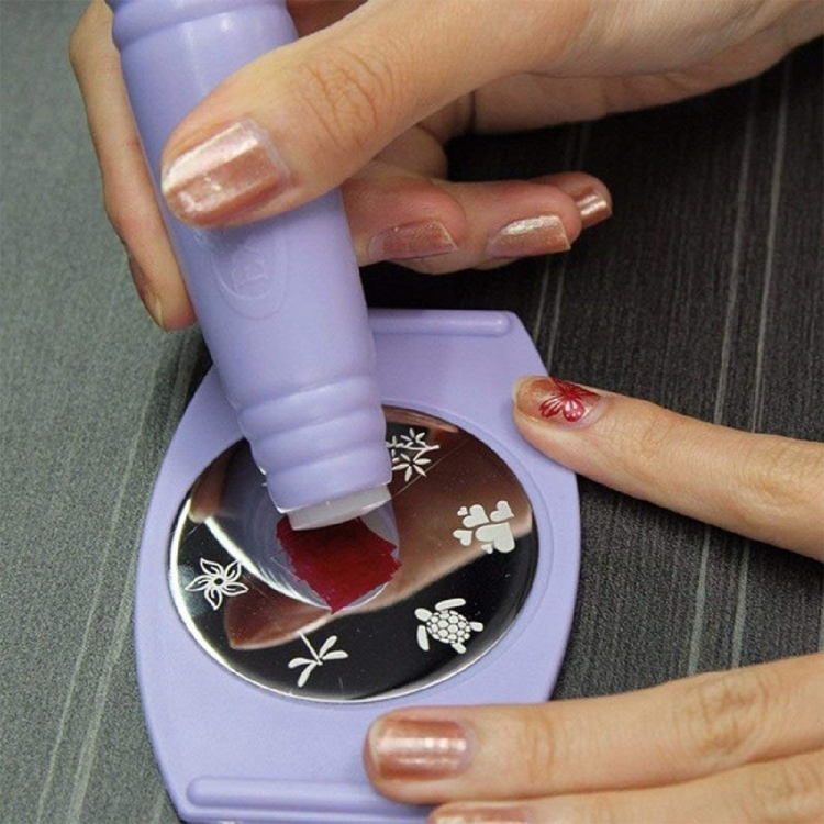 DIY Design Kit Professional Nail Art Stamp Stamping Polish Nail Decoration(Purple) - 3