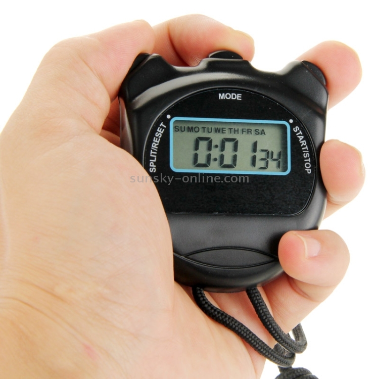 Professional Stopwatch Handheld Digital LCD Sports Stopwatch Chronograph Counter Timer with Strap Stylish 