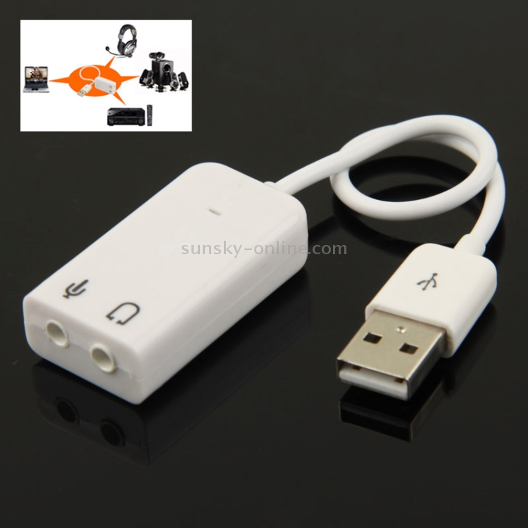 Adaptador de sonido USB de 7.1 canales (blanco) - 1